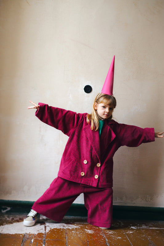 sztruksowe, malinowe kuloty