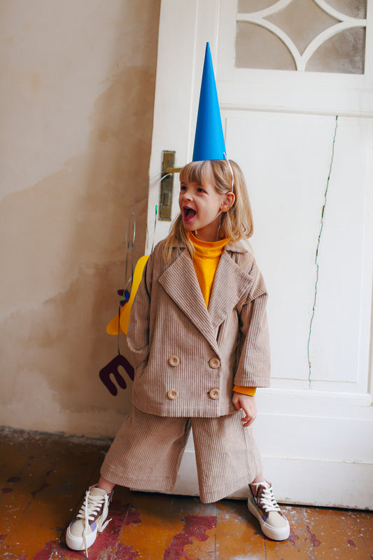 sztruksowe, beżowe kuloty