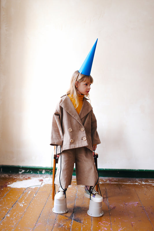 sztruksowe, beżowe kuloty