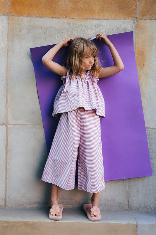 kuloty w niebiesko-białe paski