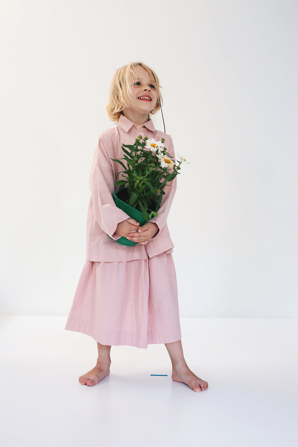 różowa spódniczka flanelowa- model posesyjny