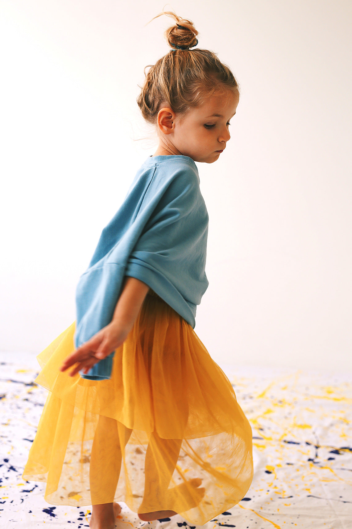 żółta tiulowa spódniczka