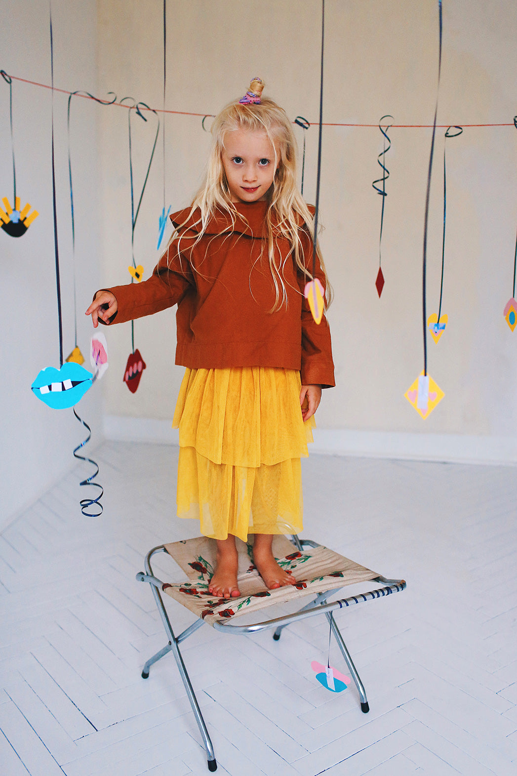 żółta tiulowa spódniczka