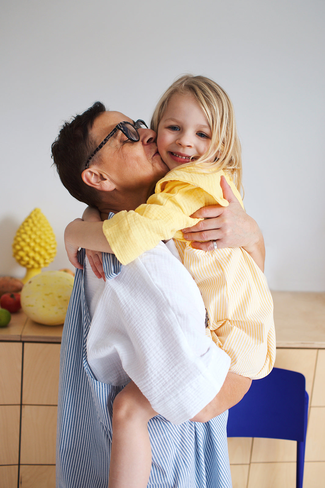 spódniczka/ sukienka na ramiączkach w żółto-białe paski