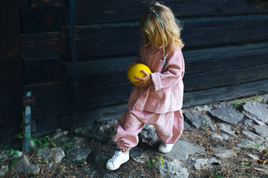 pink trousers from corduroy