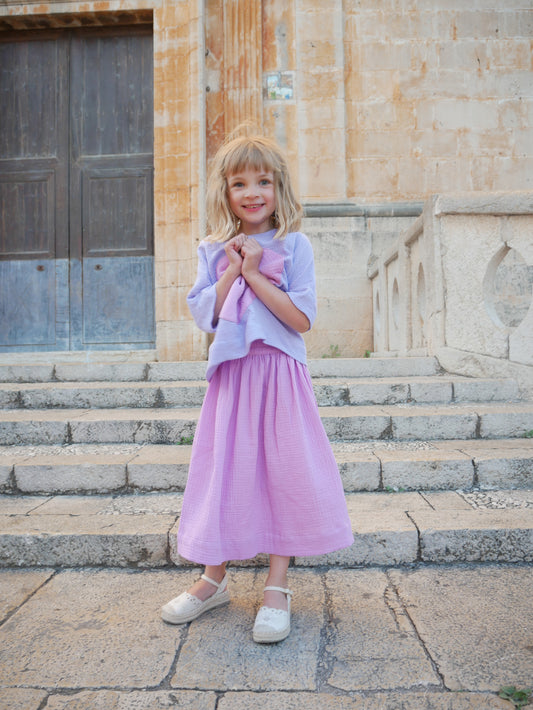 różowa spódniczka midi