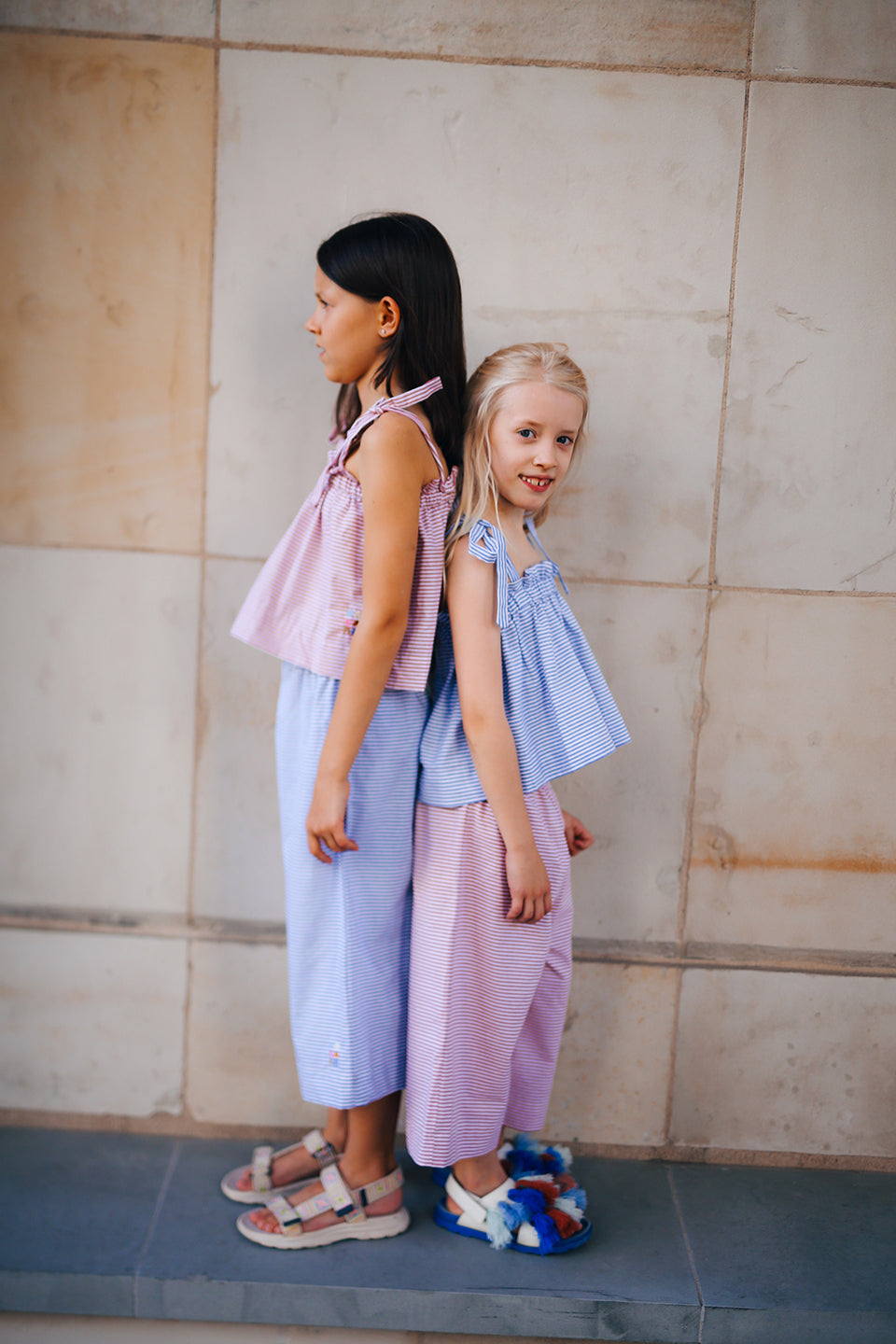 culottes, white and green check