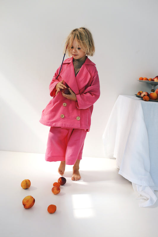 różowe, muślinowe kuloty