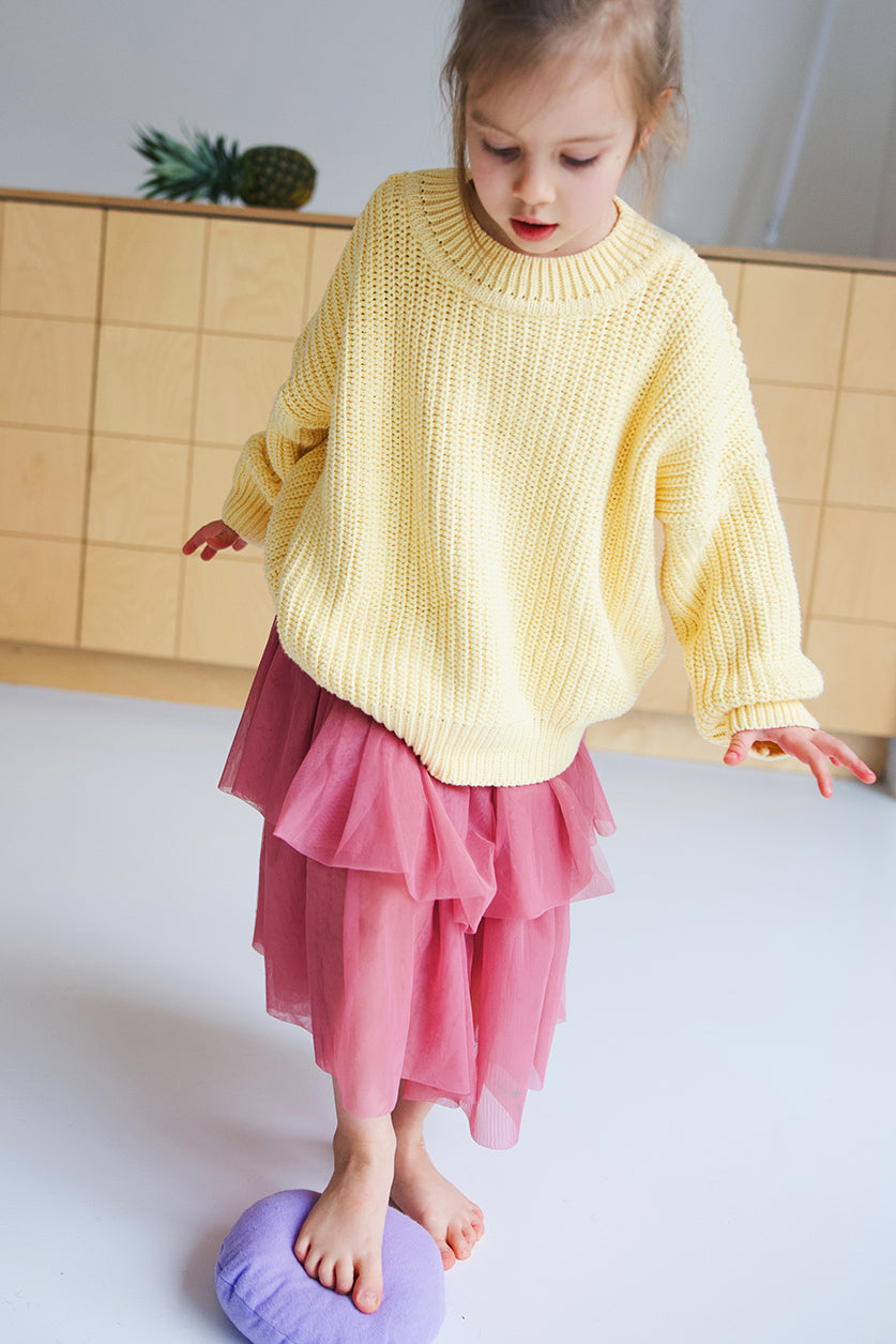 yellow chunky knitted sweater
