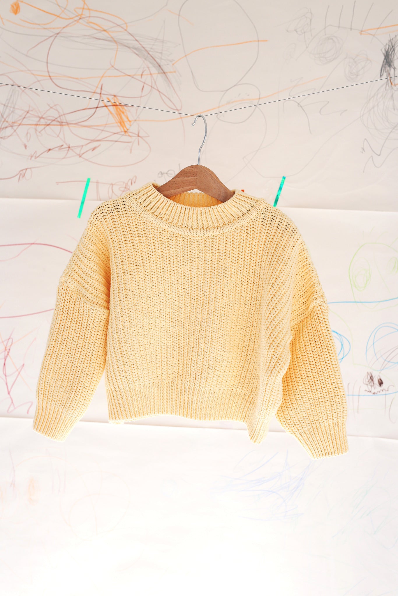 yellow chunky knitted sweater