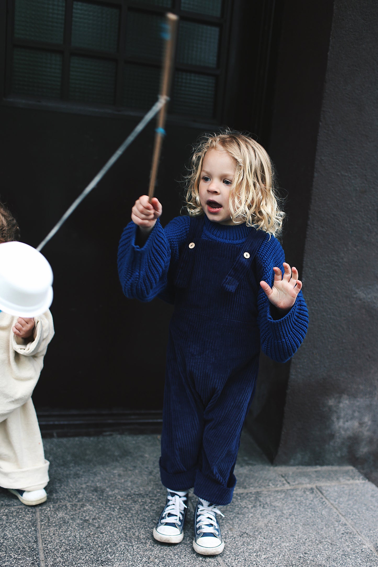 navy dungarees